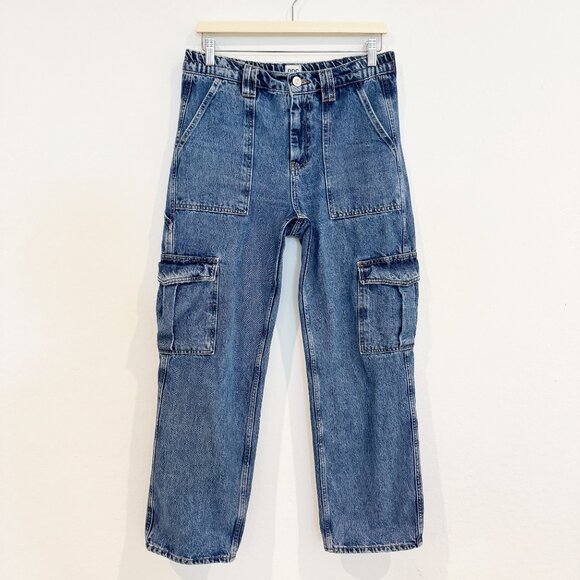BDG Denim High Rise Skate Cargo Pocket Baggy Jeans Punk Urban Outfitters Blue 28 - Picture 3 of 12